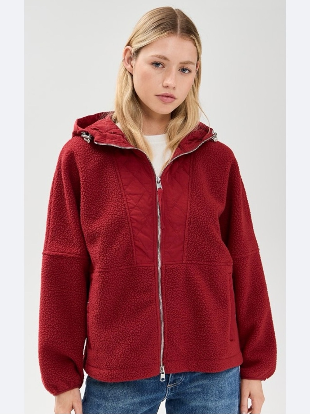 Varley Richfield Quilt Fleece Jacket Red XXS
